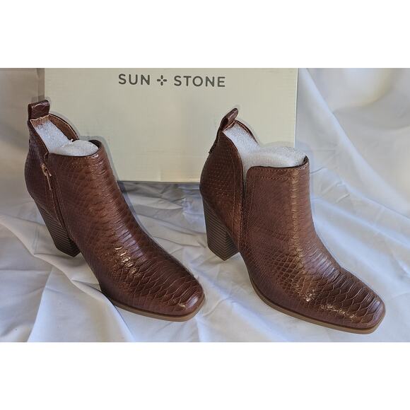 Sun + Stone Pollyy Walnut Dress Booties - Picture 2 of 6